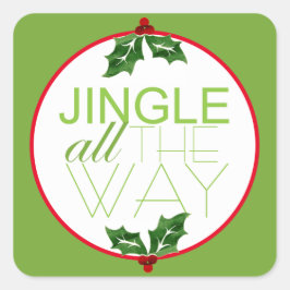 Jingle Der ganze Weg zum Weihnachtsfeiertag Quadratischer Aufkleber