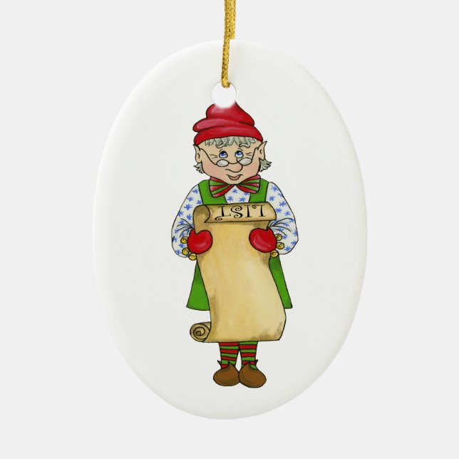 Jingle Elves "Alfred" Keramikornament (Vorne)
