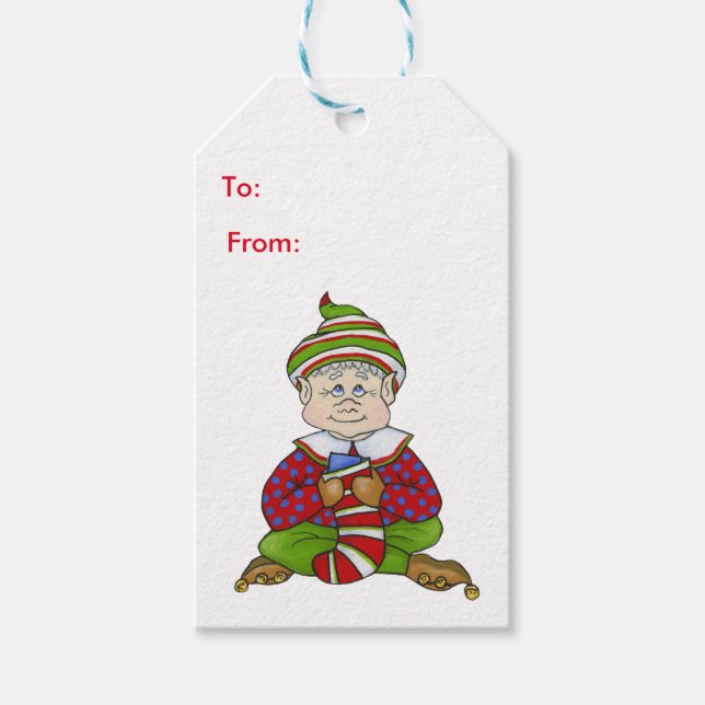 Jingle Elves (Stitch) Geschenkanhänger (Vorderseite)