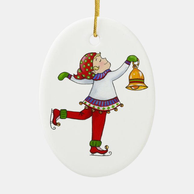 Jingle Elves, "Swishy" Keramikornament (Vorne)