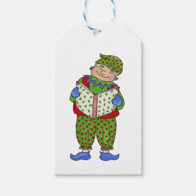 Jingle Elves (Woody) Geschenkanhänger (Vorderseite)