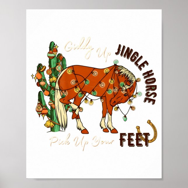 Jingle Funny Horse Ck Up Your Feet Cactus Western, Poster (Vorne)