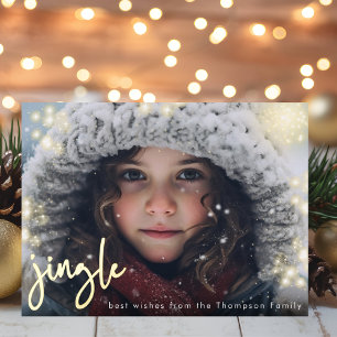 Jingle, ganz so, wie Gold das benutzerdefinierte F Folien Feiertagspostkarte