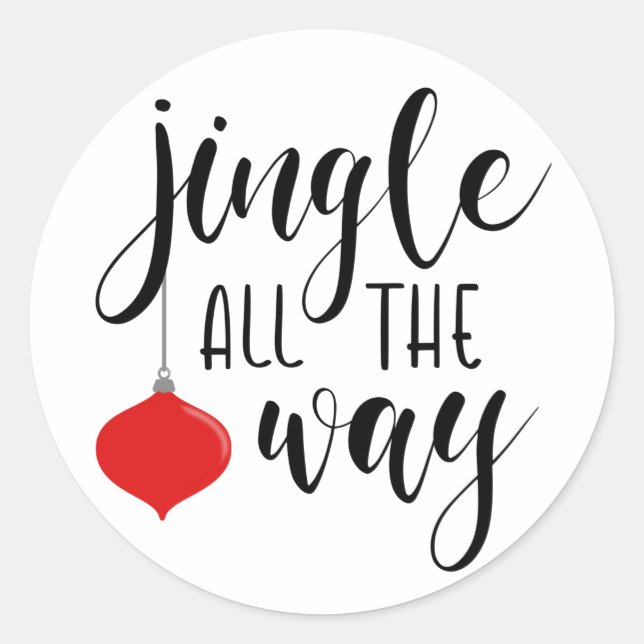 Jingle ganz The way Christmas Round Stickers (Vorderseite)