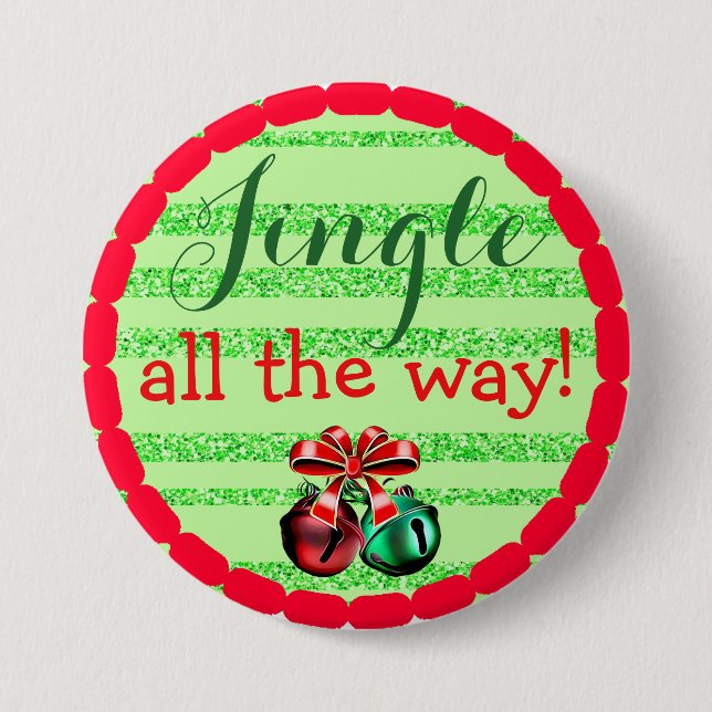Jingle ganz Way Christmas Button (Vorderseite)