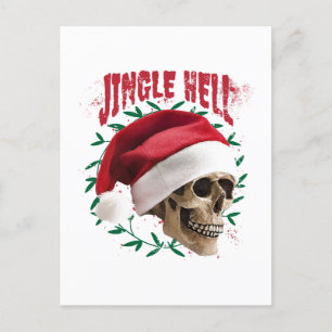 Jingle Hell Skull Postkarte