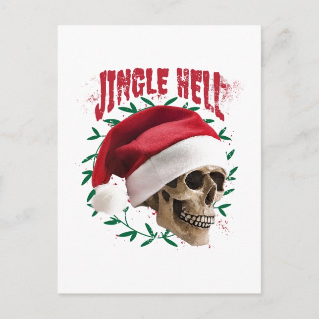 Jingle Hell Skull Postkarte (Vorderseite)