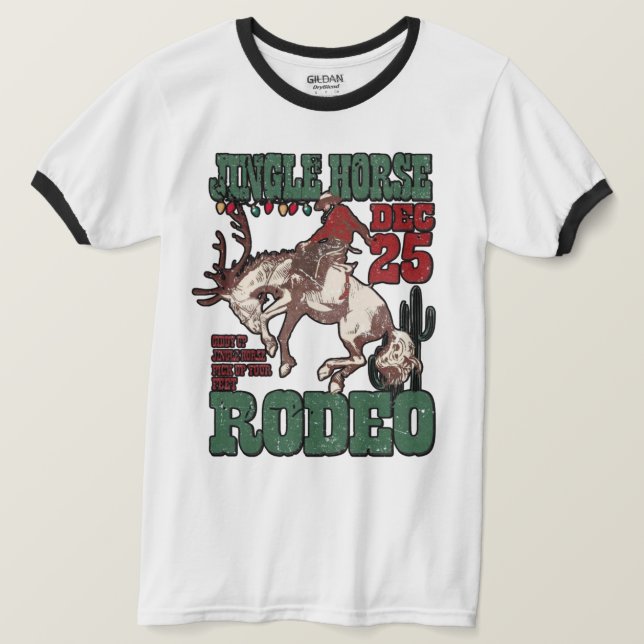 🎄 Jingle Horse Rodeo T-Shirt – Western Christmas  (Design vorne)