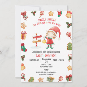 Jingle Jangle Little Elf, Christmas Baby Shower Einladung