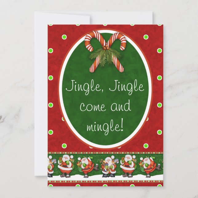 Jingle, Jingle komm und mingle!Weihnachtsgebäck Einladung (Vorderseite)