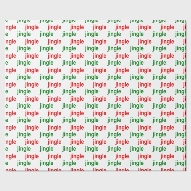 Jingle Jingle Red Green Geschenkpapier (Saum)