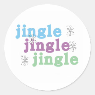 Jingle Jingle Snowflakes Holidays Runder Aufkleber