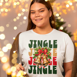 Jingle Jingle Vintag Gold Bells & Holly T - Shirt