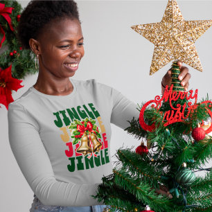 Jingle Jingle Vintag Gold Bells & Holly T - Shirt