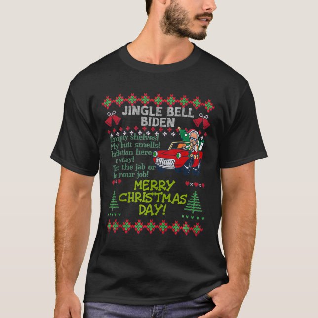 Jingle Joe Biden Xmas Carol Trump Ugly Christmas S T-Shirt (Vorderseite)