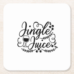 Jingle Juice Funny Christmas Beer Drink Rechteckiger Pappuntersetzer