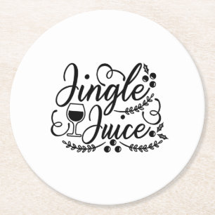 Jingle Juice Funny Christmas Beer Drink Runder Pappuntersetzer