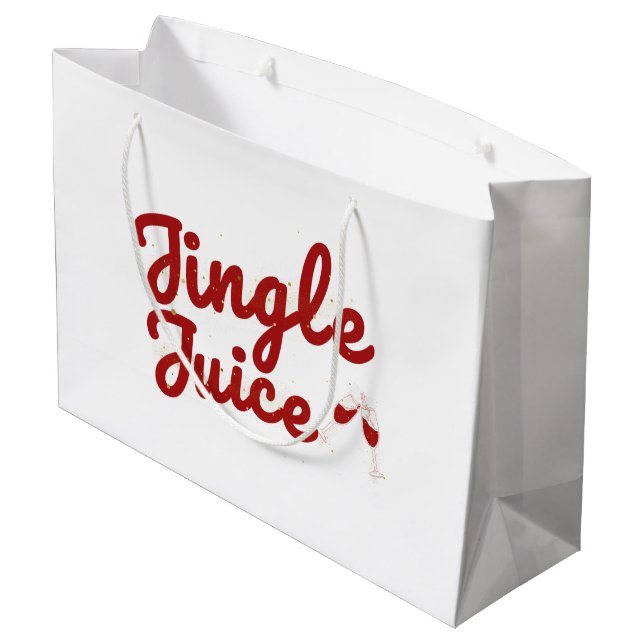 Jingle Juice, Holiday Party Große Geschenktüte (Rückseite Schrägansicht)