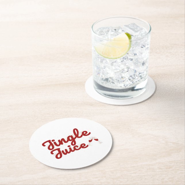 Jingle Juice, Holiday Party Runder Pappuntersetzer (Vor Ort)
