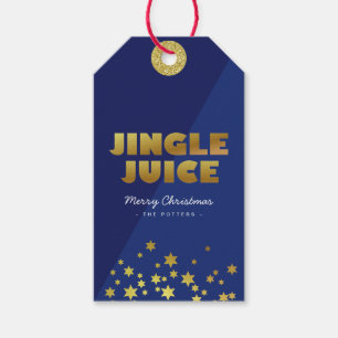 Jingle Juice   Spaß Weihnachten Blau & Gold Geschenkanhänger