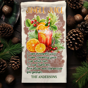 Jingle Juice Weihnachtscocktail-Rezept Geschirrtuch