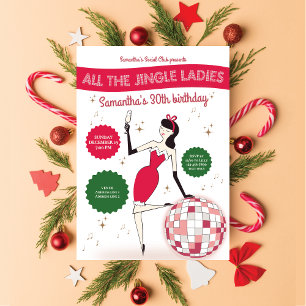 Jingle Ladys Night Out Diskothek Ball Retro Holida Einladung