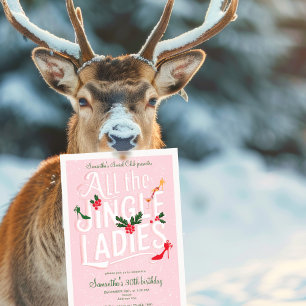 Jingle Ladys Night Out Modern Pink Pastor Holiday Einladung