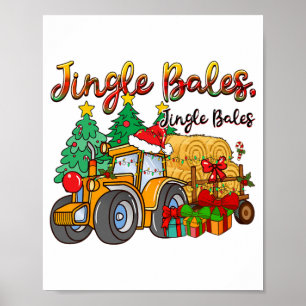 Jingle Les Traktor Farm Weihnachtswitz Poster