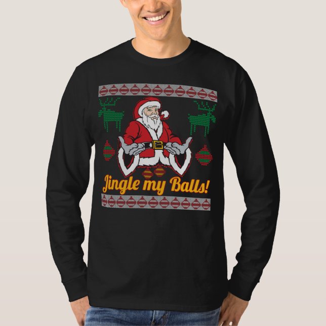 Jingle meine hässliche Weihnachtsstrickjacke T-Shirt (Vorderseite)