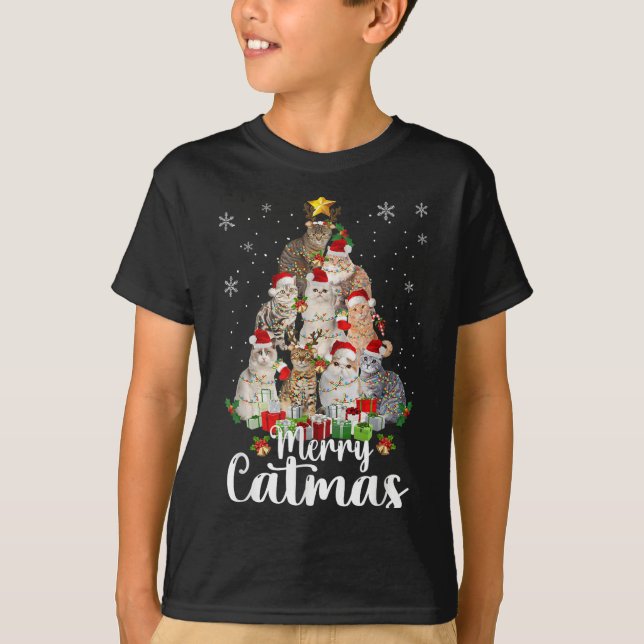 Jingle Meow Funny Cats Christmas Tees For Cat Love (Vorderseite)