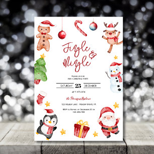 Jingle & Mingle Aquarell Weihnachtsgebäck Party Einladung