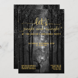 Jingle & Mingle Celestial Woodland Holiday Party Einladung