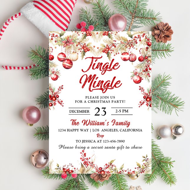Jingle & Mingle Christmas Party Einladung (Von Creator hochgeladen)