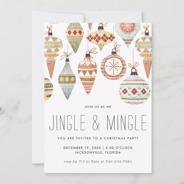 Jingle & Mingle Christmas Party Einladung (Vorderseite)
