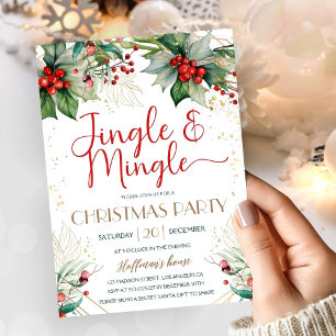 Jingle & Mingle Christmas Party Greenerity Red Ber Einladung