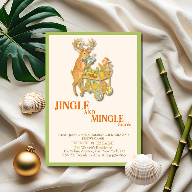 Jingle & Mingle Christmas Party Tropical Einladung (Jingle & Mingle Christmas party Tropical Invitation)