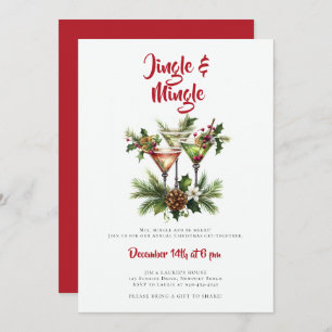 Jingle Mingle Cocktails Martini Weihnachts-Party Einladung