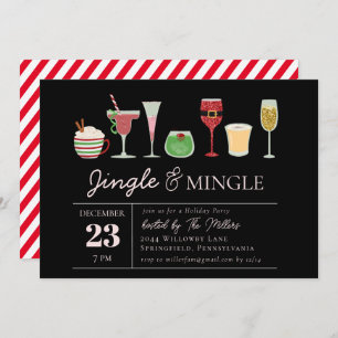 Jingle & Mingle Cocktails Weihnachts-Party Einladung