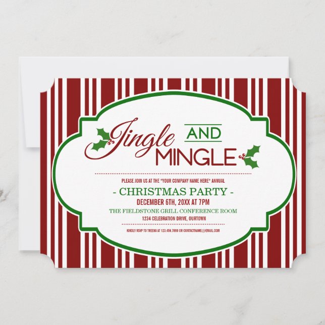 Jingle & Mingle Company Christmas Party Einladung (Vorderseite)