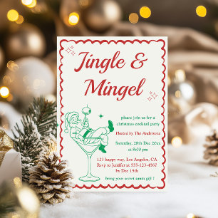 Jingle & Mingle Elegante Weihnachts-Cocktailparty Einladung