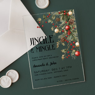 Jingle & Mingle Festivals Weihnachts-Party Acryleinladungen