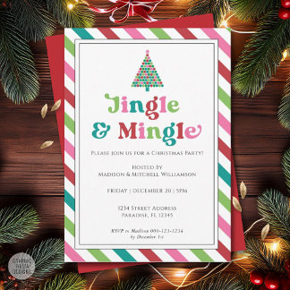 Jingle & Mingle Frohe Retro-Weihnachtsfeier Einladung