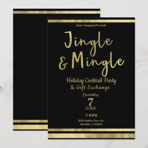 Jingle & Mingle Gold Corporate Christmas Party Einladung