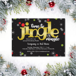 Jingle & Mingle Gold Red and Green Christmas Party Einladung