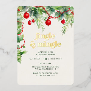 Jingle Mingle Green Christmas Party Folieneinladung