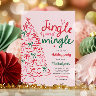 Jingle & Mingle Hand Drawing Weihnachtsfeier Einladung