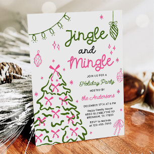 Jingle & Mingle Handgezeichnete Weihnachtsfeier Einladung