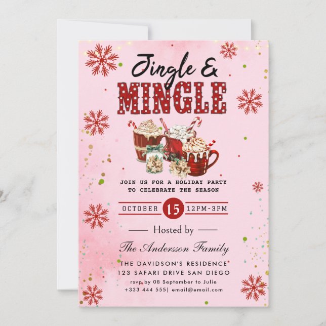 Jingle & Mingle Holiday Party Einladung (Vorderseite)