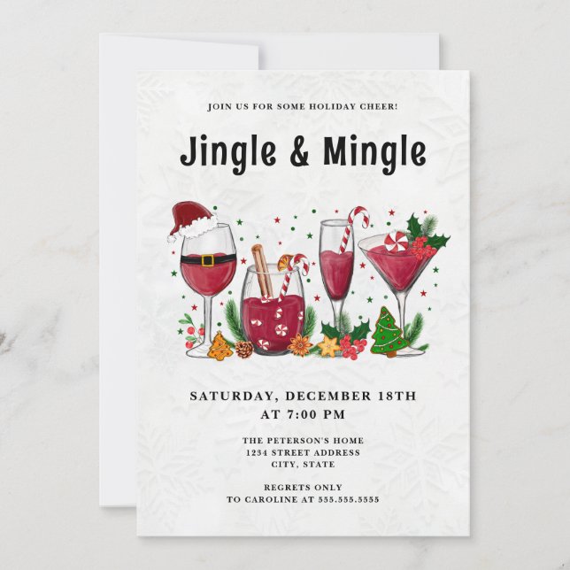 Jingle & Mingle Holiday Party Einladung (Vorderseite)