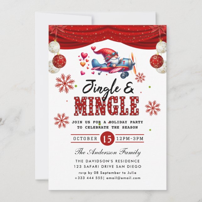 Jingle & Mingle Holiday Party Einladung (Vorderseite)